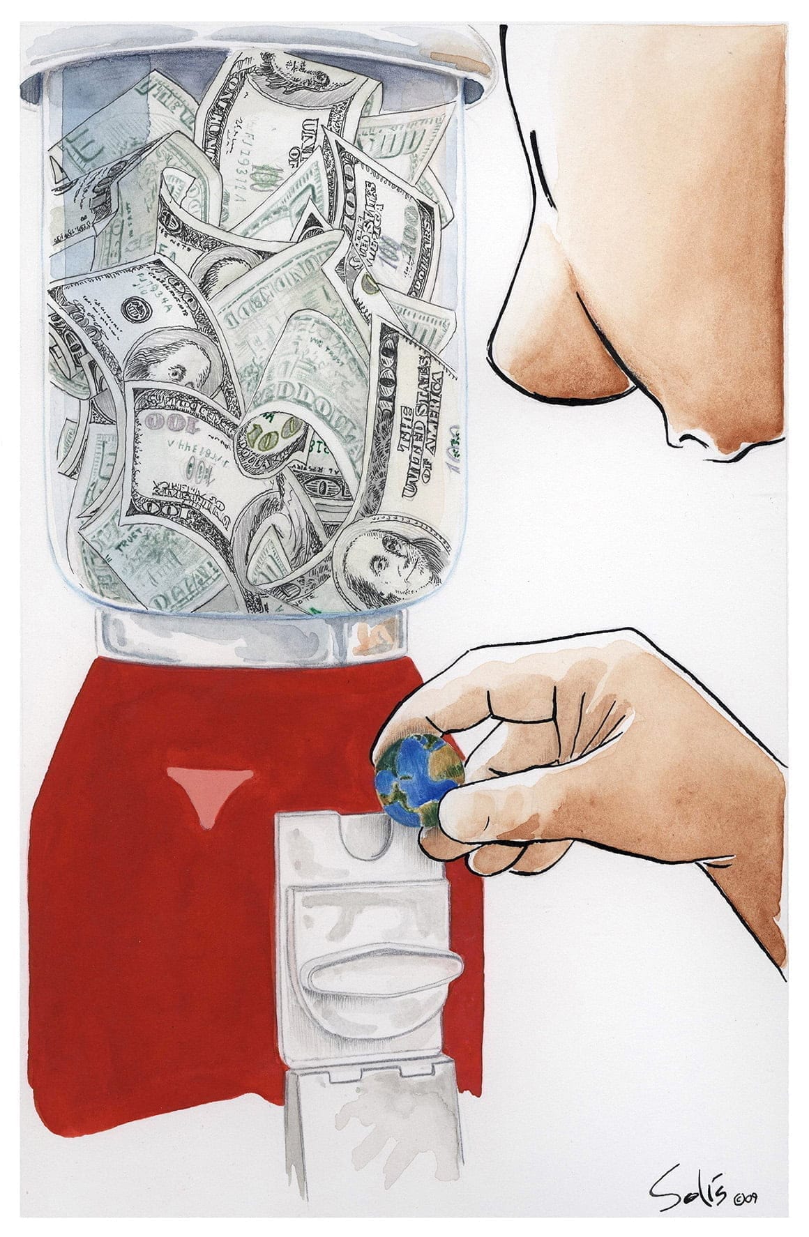 the cost of money climate change cartoon