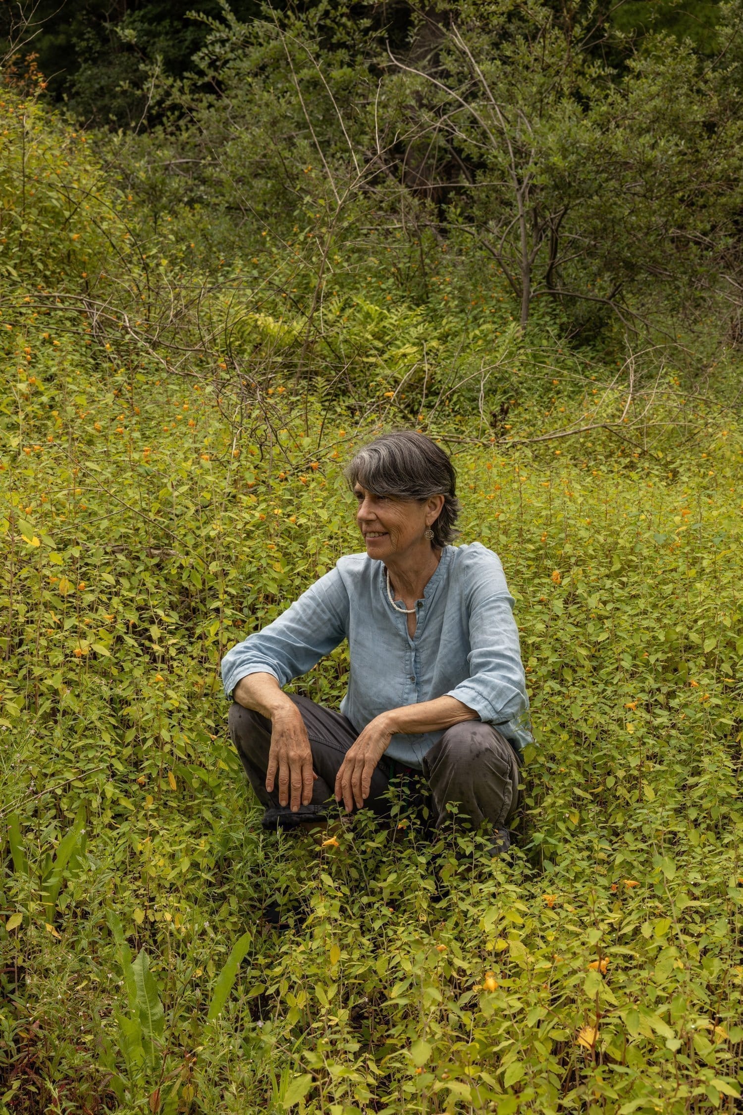 founder of the wild seed project in a field, heather mccargo