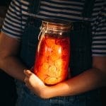 a jar of pickled oranges