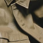 Close up of a leather jacket. What is vegan leather.